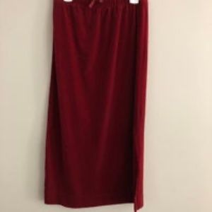 Bundle Velvet GAP Rust Long Skirt and GG Black Velvet Long Sleeve Shirt